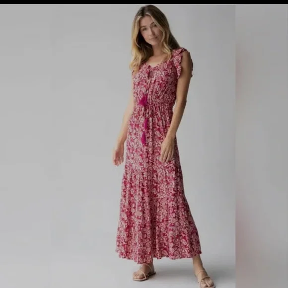 NATURAL LIFE Havana Nights Floral Gauze Tiered Maxi Dress - Picture 1 of 7